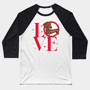 Dachshund Love Baseball T-Shirt